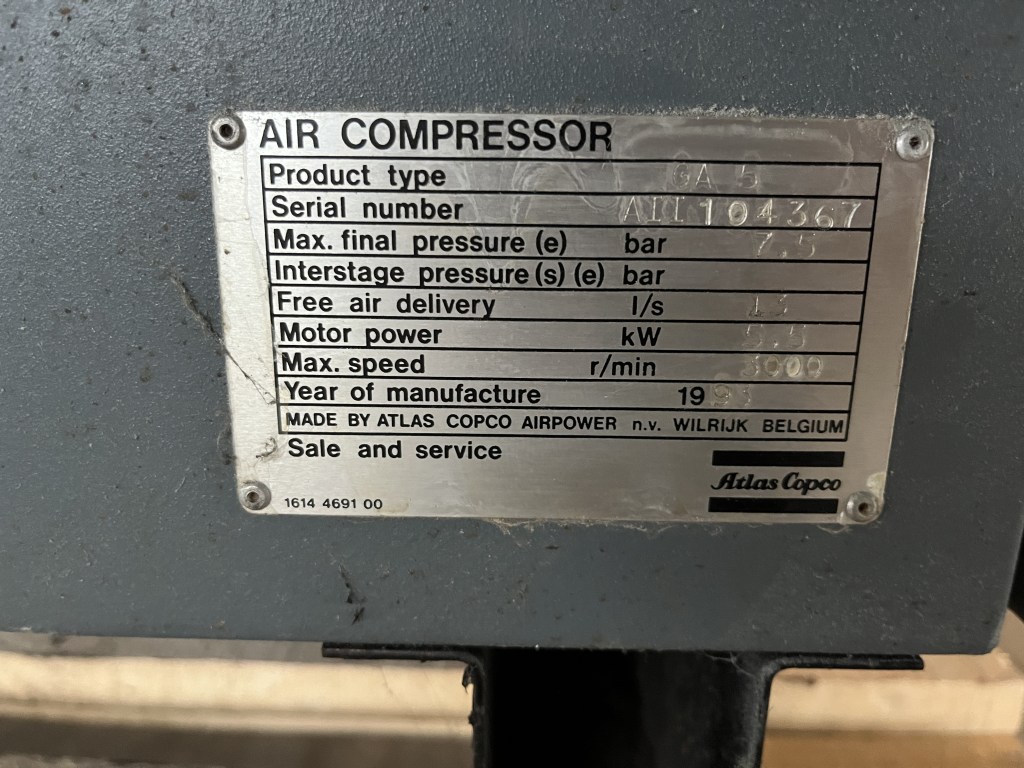 Atlas Copco GA 5 te koop bij Jaap Verboon